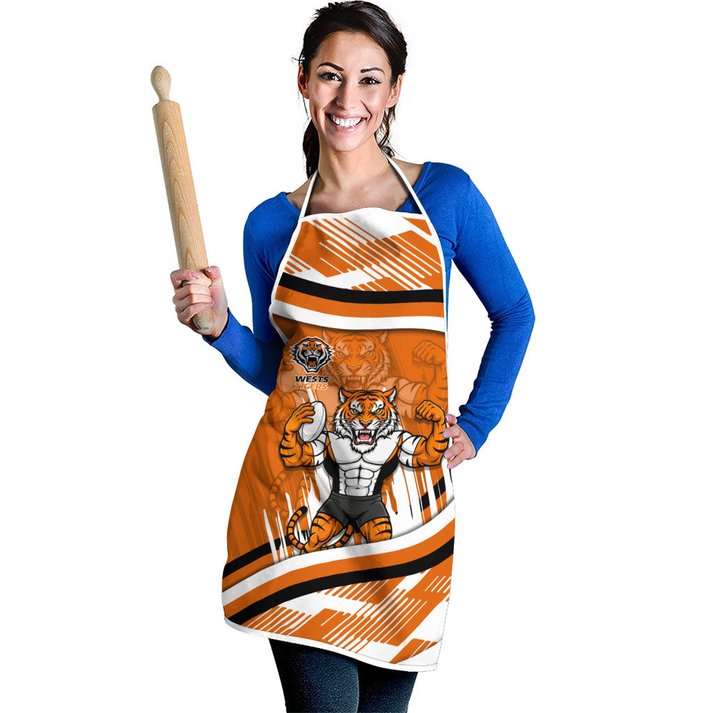 Wests Tigers Rugby Mascot Apron Fierce Athlete Graphic in Sports Style