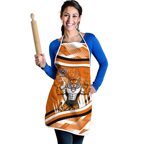 Wests Tigers Rugby Mascot Apron Fierce Athlete Graphic in Sports Style
