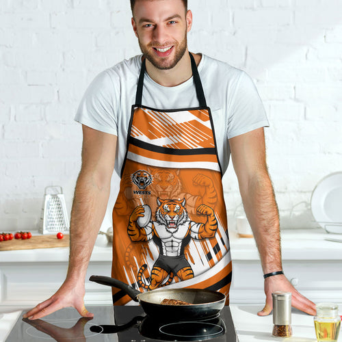 Wests Tigers Rugby Mascot Apron Fierce Athlete Graphic in Sports Style