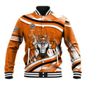 Wests Tigers Rugby Mascot Baseball Jacket Fierce Athlete Graphic in Sports Style