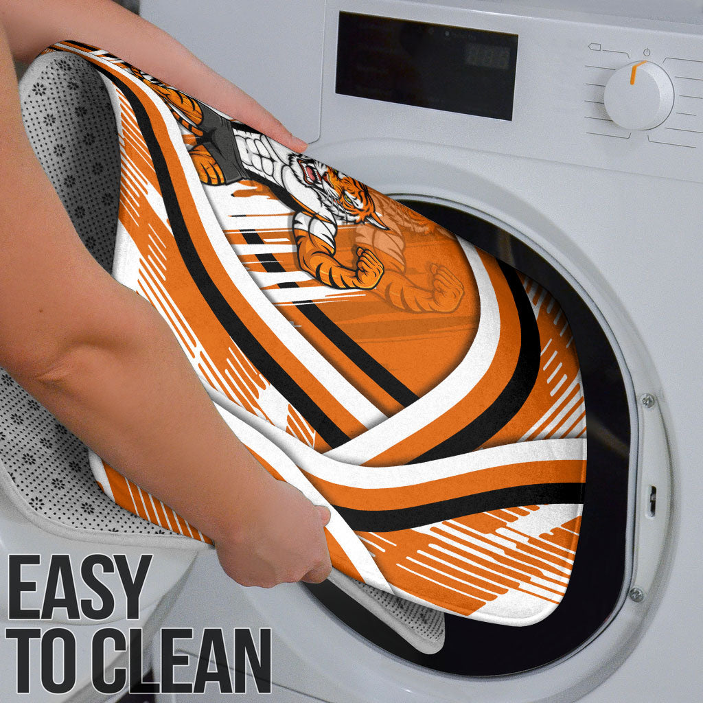 Wests Tigers Rugby Mascot Bathroom Set Fierce Athlete Graphic in Sports Style