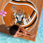 Wests Tigers Rugby Mascot Beach Blanket Fierce Athlete Graphic in Sports Style