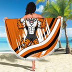 Wests Tigers Rugby Mascot Beach Blanket Fierce Athlete Graphic in Sports Style