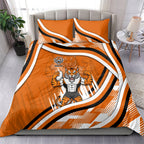 Wests Tigers Rugby Mascot Bedding Set Fierce Athlete Graphic in Sports Style