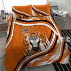 Wests Tigers Rugby Mascot Bedding Set Fierce Athlete Graphic in Sports Style