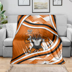 Wests Tigers Rugby Mascot Blanket Fierce Athlete Graphic in Sports Style