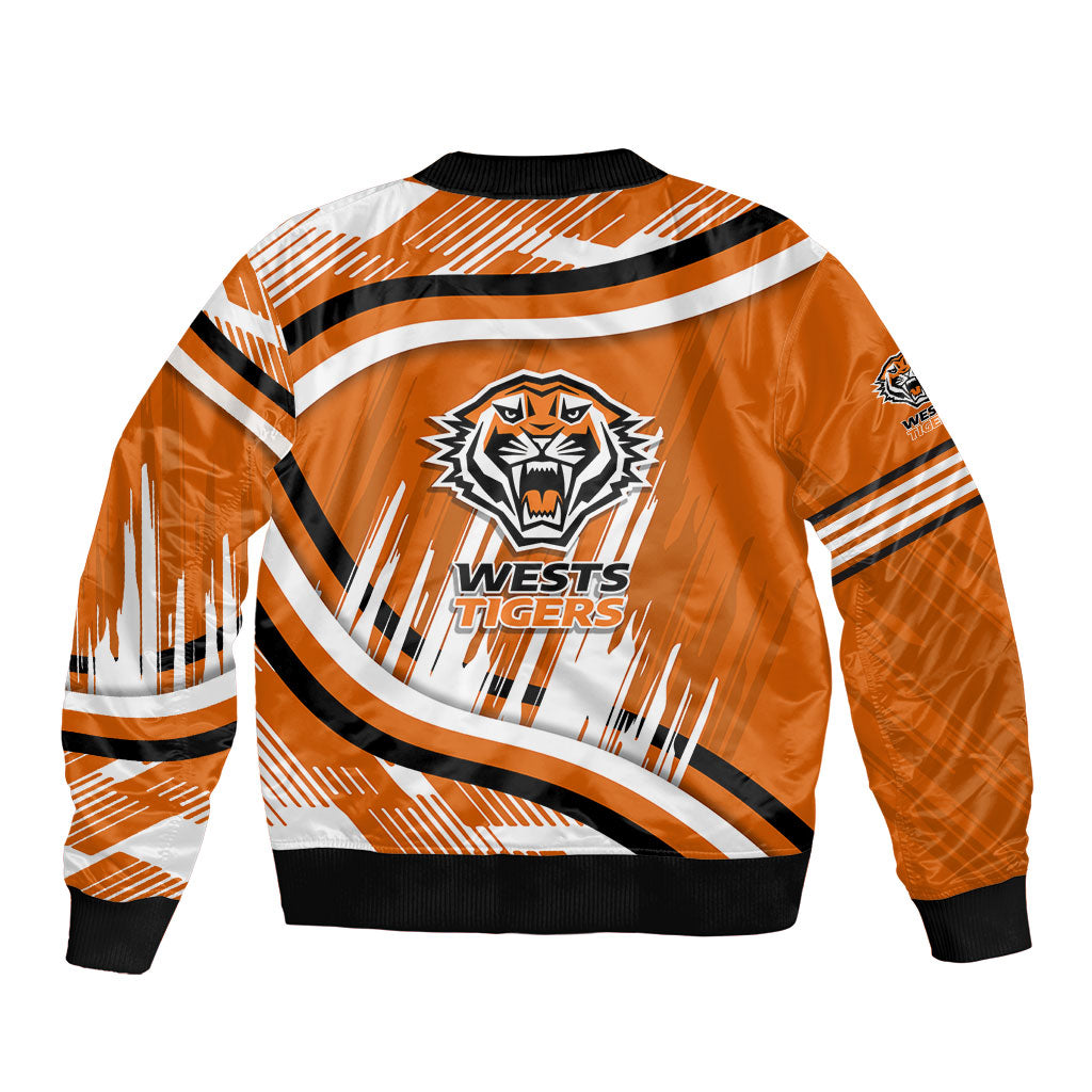Wests Tigers Rugby Mascot Bomber Jacket Fierce Athlete Graphic in Sports Style