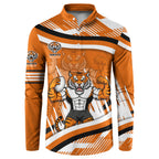 Wests Tigers Rugby Mascot Button Sweatshirt Fierce Athlete Graphic in Sports Style