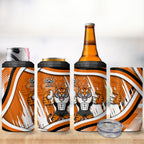 Wests Tigers Rugby Mascot 4 in 1 Can Cooler Tumbler Fierce Athlete Graphic in Sports Style