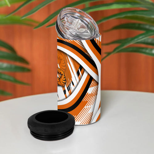 Wests Tigers Rugby Mascot 4 in 1 Can Cooler Tumbler Fierce Athlete Graphic in Sports Style