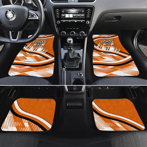 Wests Tigers Rugby Mascot Car Mats Fierce Athlete Graphic in Sports Style