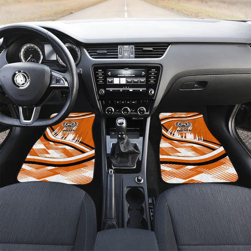 Wests Tigers Rugby Mascot Car Mats Fierce Athlete Graphic in Sports Style