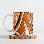 Wests Tigers Rugby Mascot Ceramic Mug Fierce Athlete Graphic in Sports Style
