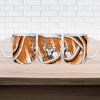 Wests Tigers Rugby Mascot Ceramic Mug Fierce Athlete Graphic in Sports Style