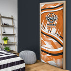 Wests Tigers Rugby Mascot Door Cover Fierce Athlete Graphic in Sports Style