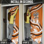 Wests Tigers Rugby Mascot Door Cover Fierce Athlete Graphic in Sports Style