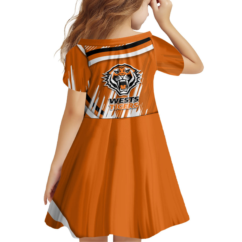 Wests Tigers Rugby Mascot Family Matching Long Sleeve Bodycon Dress and Hawaiian Shirt Fierce Athlete Graphic in Sports Style