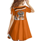 Wests Tigers Rugby Mascot Family Matching Mermaid Dress and Hawaiian Shirt Fierce Athlete Graphic in Sports Style