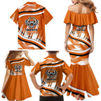 Wests Tigers Rugby Mascot Family Matching Mermaid Dress and Hawaiian Shirt Fierce Athlete Graphic in Sports Style