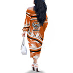 Wests Tigers Rugby Mascot Family Matching Off The Shoulder Long Sleeve Dress and Hawaiian Shirt Fierce Athlete Graphic in Sports Style