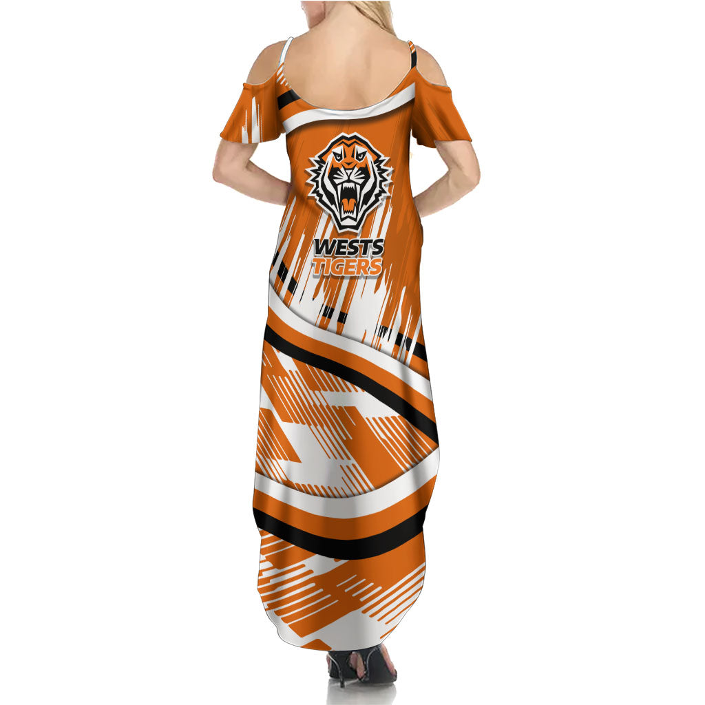 Wests Tigers Rugby Mascot Family Matching Summer Maxi Dress and Hawaiian Shirt Fierce Athlete Graphic in Sports Style