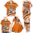 Wests Tigers Rugby Mascot Family Matching Tank Maxi Dress and Hawaiian Shirt Fierce Athlete Graphic in Sports Style