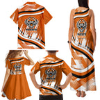 Wests Tigers Rugby Mascot Family Matching Tank Maxi Dress and Hawaiian Shirt Fierce Athlete Graphic in Sports Style