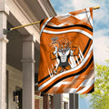 Wests Tigers Rugby Mascot Garden Flag Fierce Athlete Graphic in Sports Style