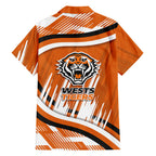 Wests Tigers Rugby Mascot Hawaiian Shirt Fierce Athlete Graphic in Sports Style