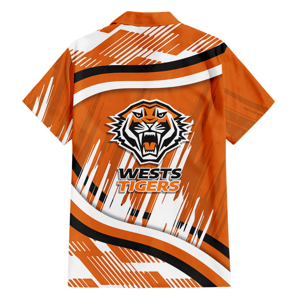 Wests Tigers Rugby Mascot Hawaiian Shirt Fierce Athlete Graphic in Sports Style