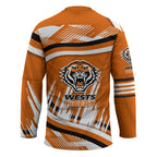 Wests Tigers Rugby Mascot Hockey Jersey Fierce Athlete Graphic in Sports Style