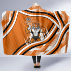 Wests Tigers Rugby Mascot Hooded Blanket Fierce Athlete Graphic in Sports Style