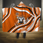 Wests Tigers Rugby Mascot Hooded Blanket Fierce Athlete Graphic in Sports Style