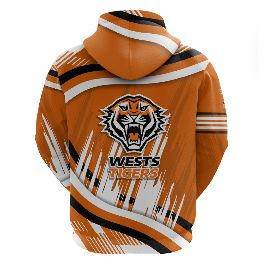 Wests Tigers Rugby Mascot Hoodie Fierce Athlete Graphic in Sports Style
