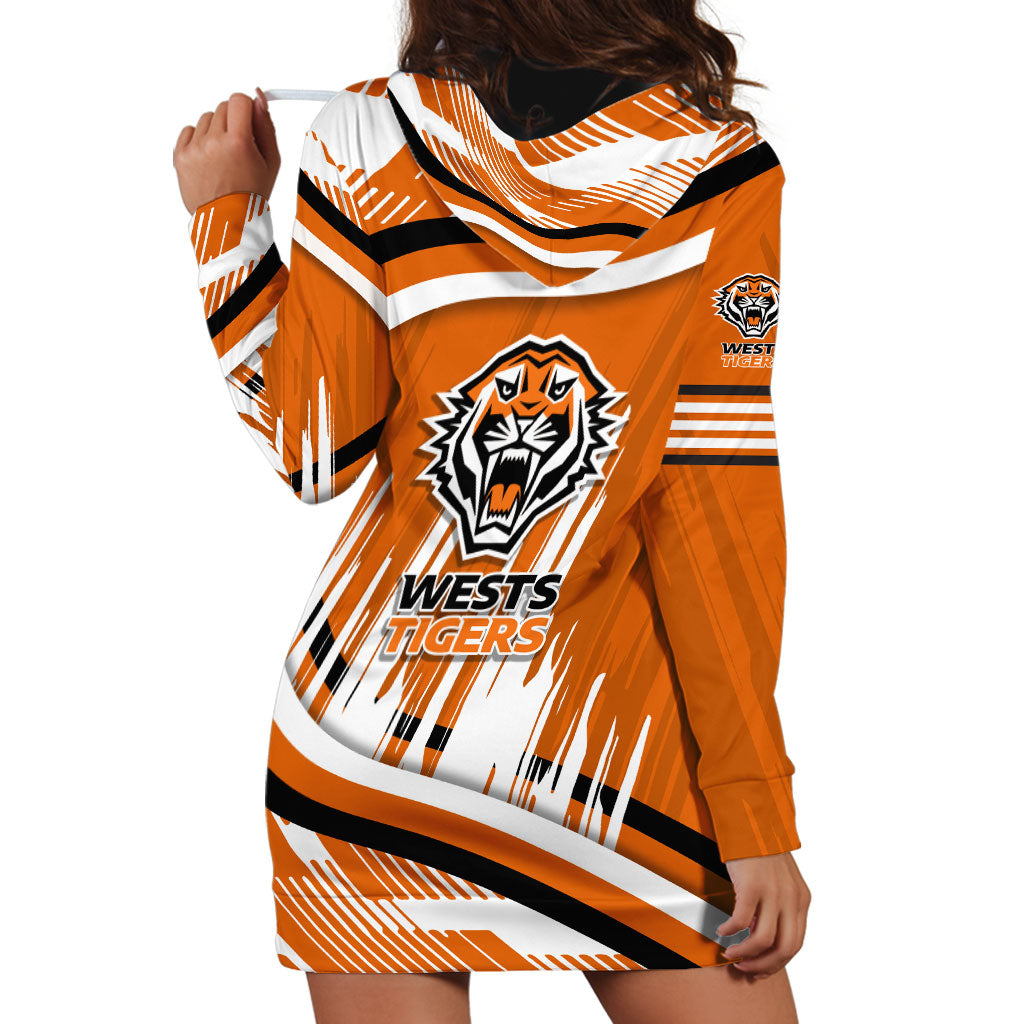 Wests Tigers Rugby Mascot Hoodie Dress Fierce Athlete Graphic in Sports Style