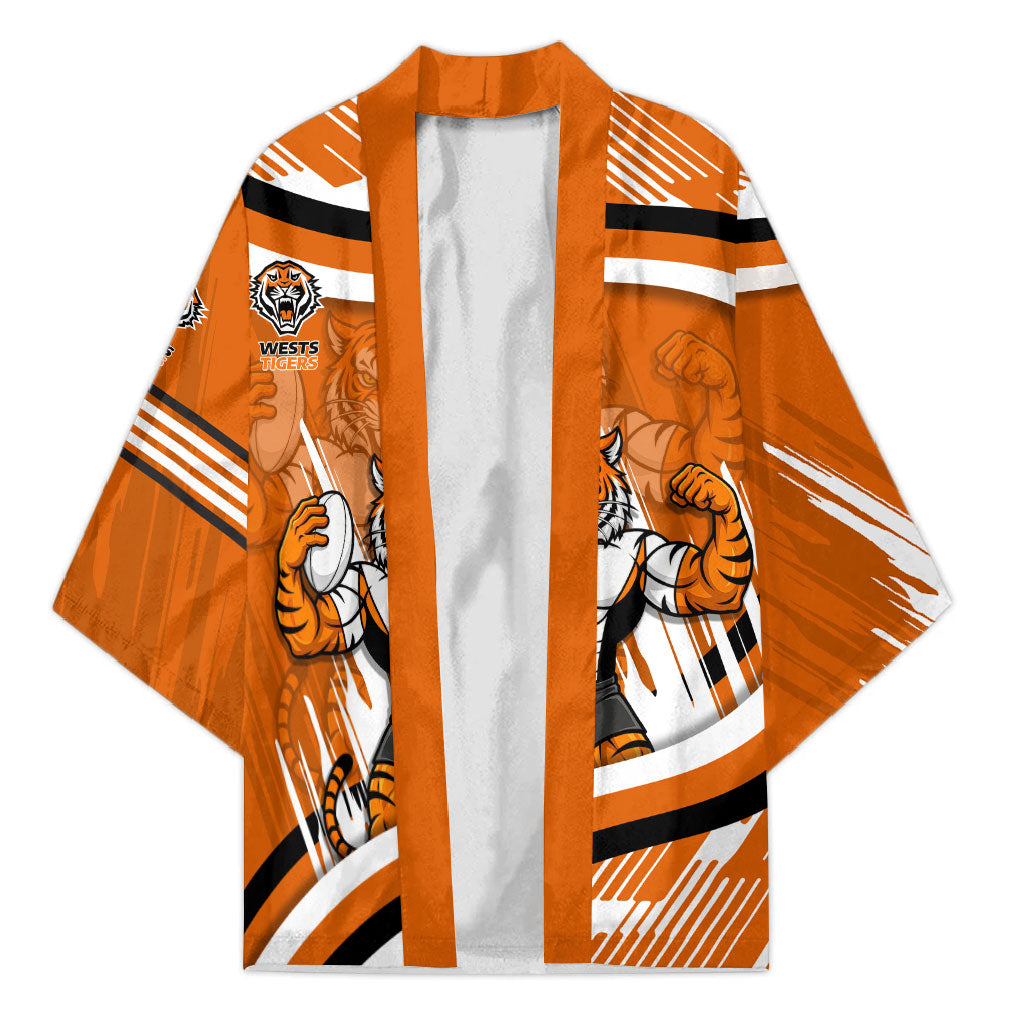 Wests Tigers Rugby Mascot Kimono Fierce Athlete Graphic in Sports Style