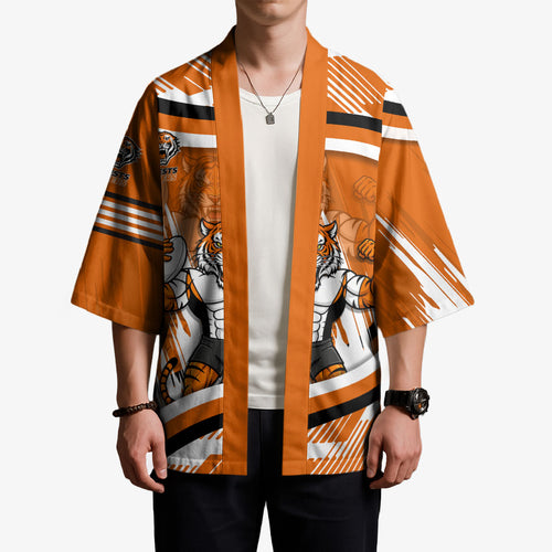Wests Tigers Rugby Mascot Kimono Fierce Athlete Graphic in Sports Style