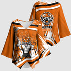Wests Tigers Rugby Mascot Kimono Sleeve Blouse Fierce Athlete Graphic in Sports Style
