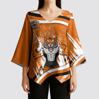 Wests Tigers Rugby Mascot Kimono Sleeve Blouse Fierce Athlete Graphic in Sports Style