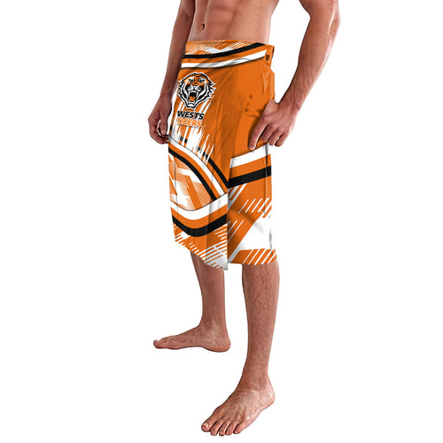 Wests Tigers Rugby Mascot Lavalava Fierce Athlete Graphic in Sports Style
