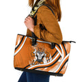 Wests Tigers Rugby Mascot Leather Tote Bag Fierce Athlete Graphic in Sports Style