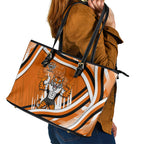 Wests Tigers Rugby Mascot Leather Tote Bag Fierce Athlete Graphic in Sports Style