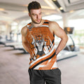 Wests Tigers Rugby Mascot Men Tank Top Fierce Athlete Graphic in Sports Style