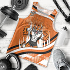 Wests Tigers Rugby Mascot Men Tank Top Fierce Athlete Graphic in Sports Style