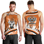 Wests Tigers Rugby Mascot Men Tank Top Fierce Athlete Graphic in Sports Style