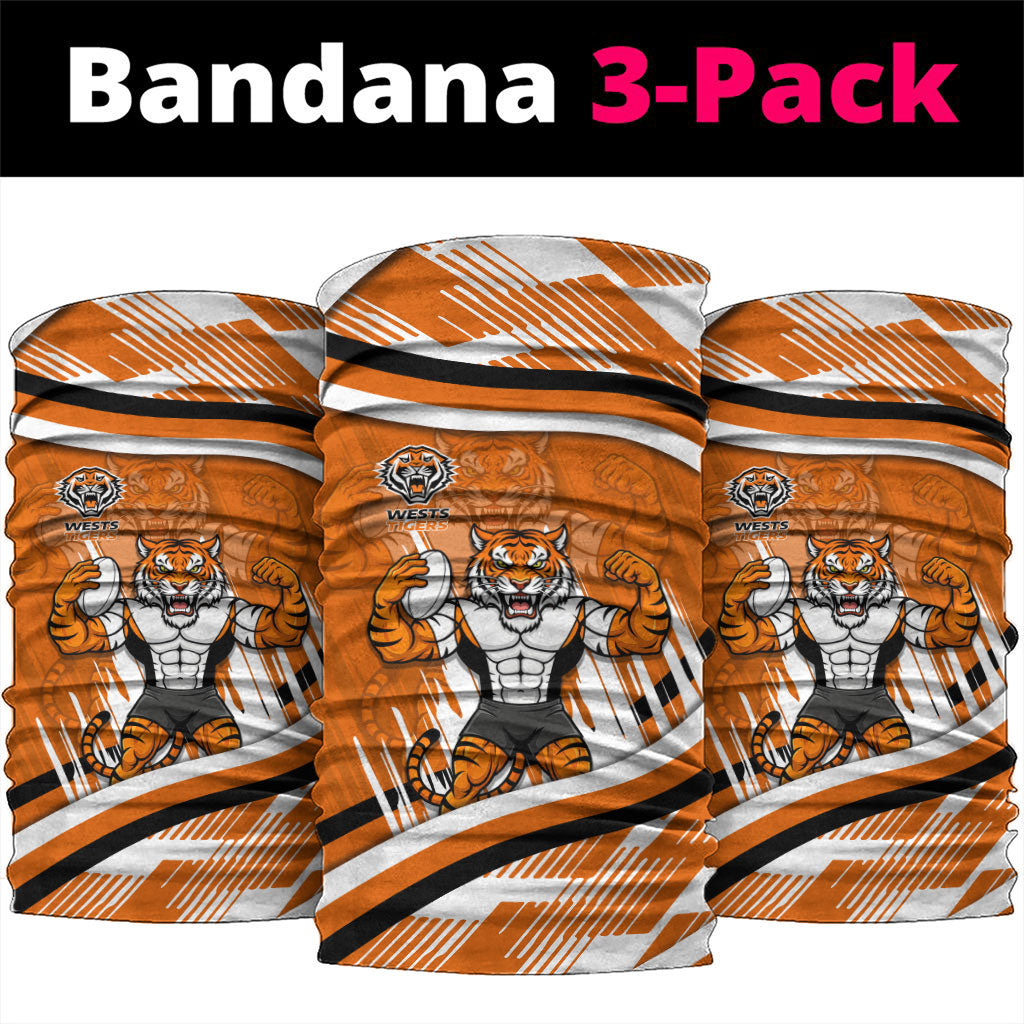 Wests Tigers Rugby Mascot Neck Gaiter Fierce Athlete Graphic in Sports Style