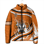 Wests Tigers Rugby Mascot Padded Jacket Fierce Athlete Graphic in Sports Style
