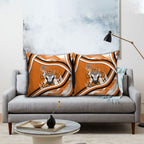 Wests Tigers Rugby Mascot Pillow Cover Fierce Athlete Graphic in Sports Style