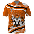 Wests Tigers Rugby Mascot Polo Shirt Fierce Athlete Graphic in Sports Style