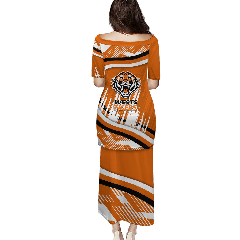 Wests Tigers Rugby Mascot Puletasi Fierce Athlete Graphic in Sports Style